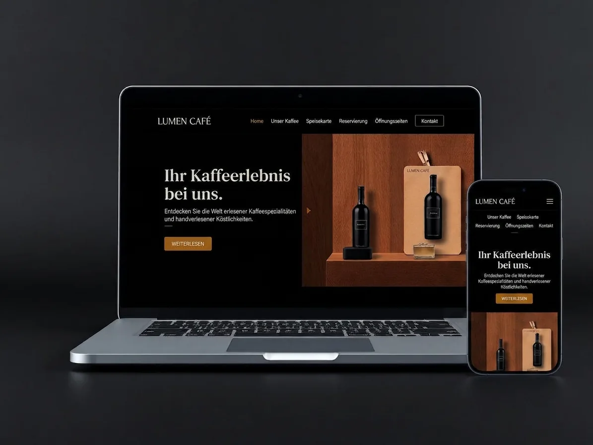 Website-Konzept auf Laptop und Smartphone
